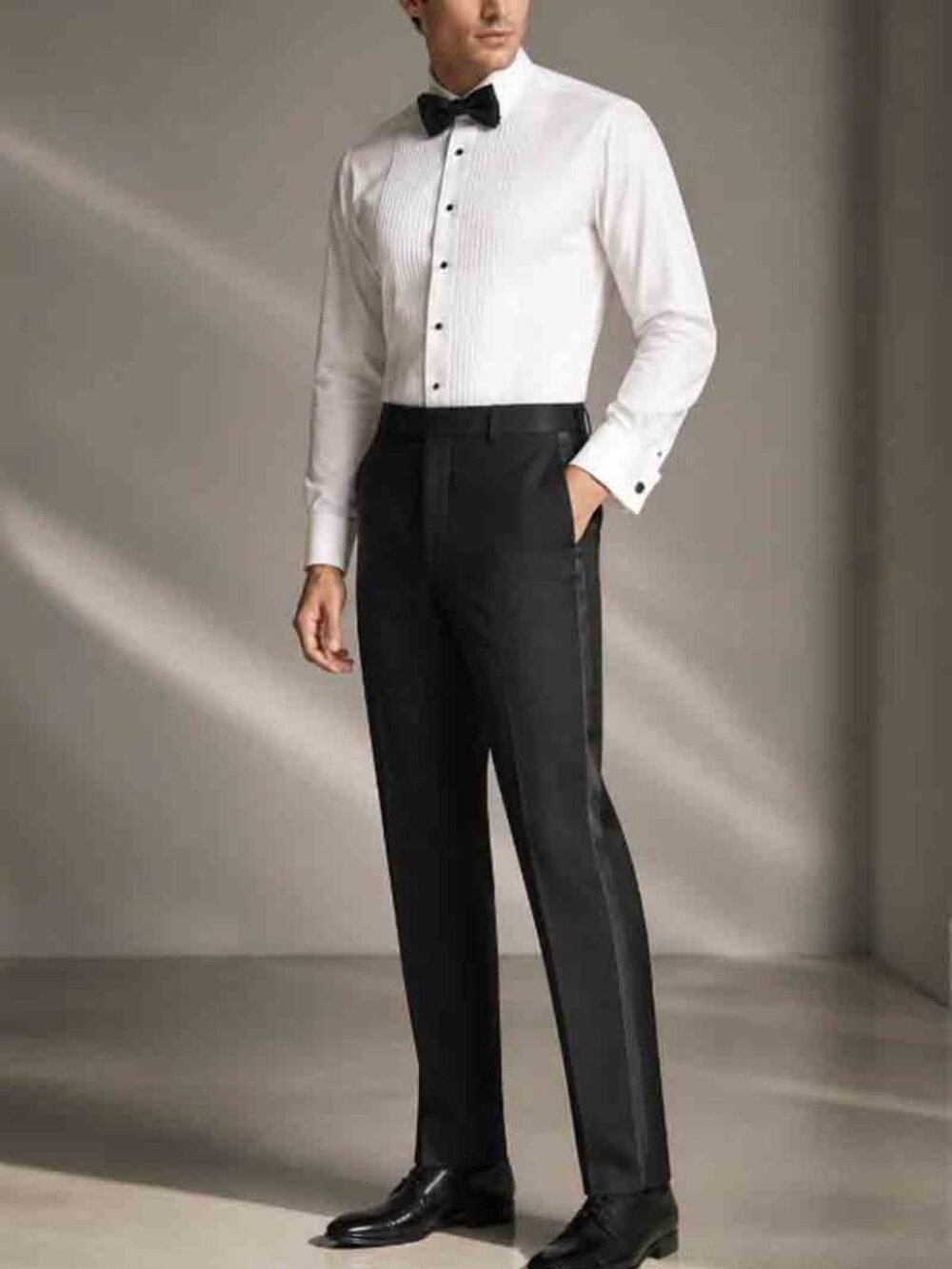 NWOT Tommy Hilfiger Black Wool Tuxedo Pants Formal Flat Front Men's Size 36 X 31